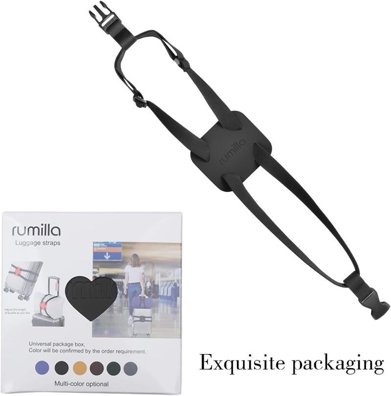 RUMILLA Luggage Straps Bag Bungees for Add a Bag Easy to Travel Suitcase Elastic Strap Belt (Black Luggage strap-1PCS) - Image 3